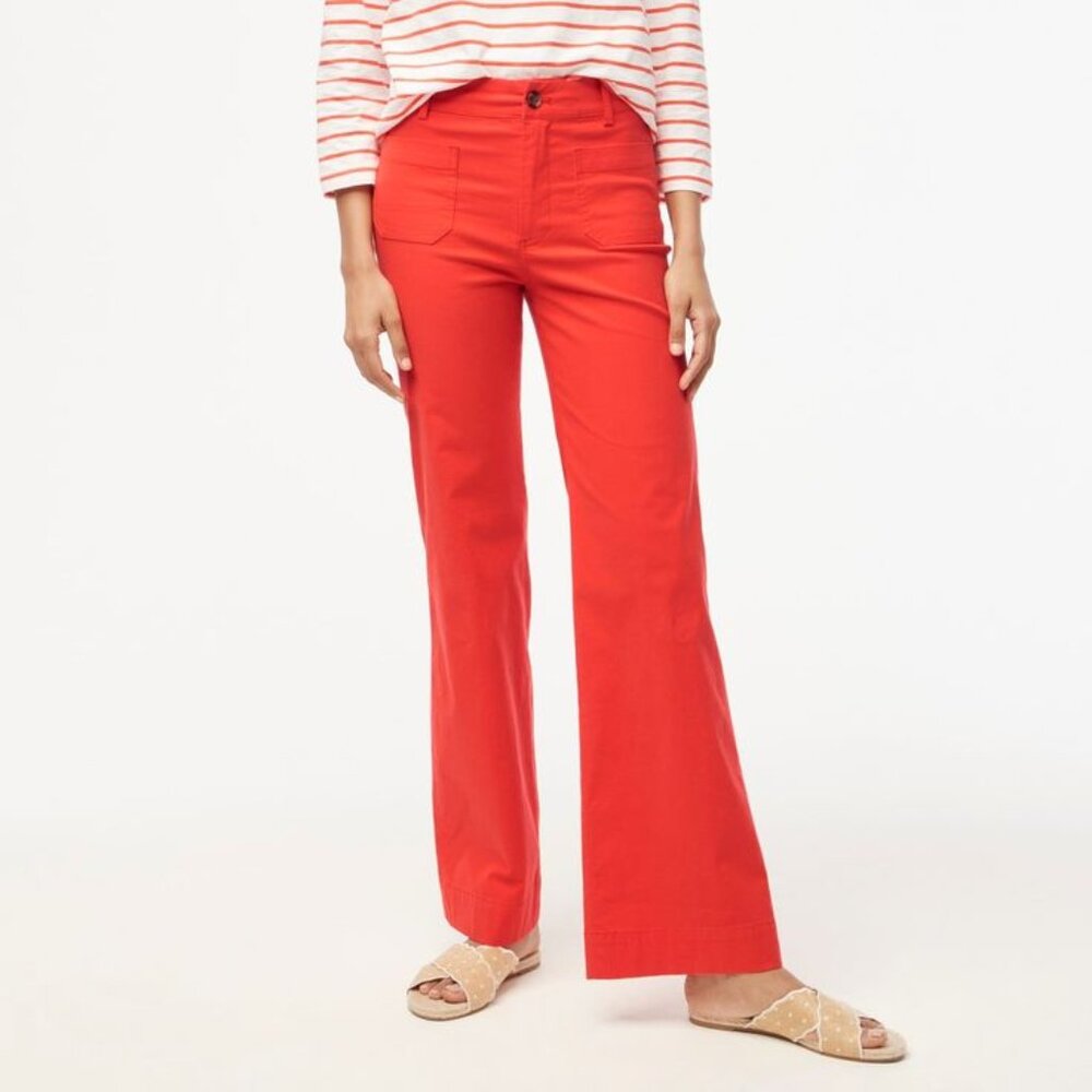 J. Crew Factory Lizzie High-Rise Patch-Pocket Wide-Leg Pant | Size 29